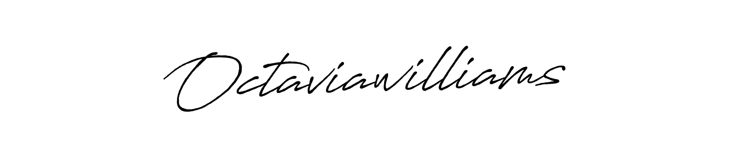 Use a signature maker to create a handwritten signature online. With this signature software, you can design (Antro_Vectra_Bolder) your own signature for name Octaviawilliams. Octaviawilliams signature style 7 images and pictures png