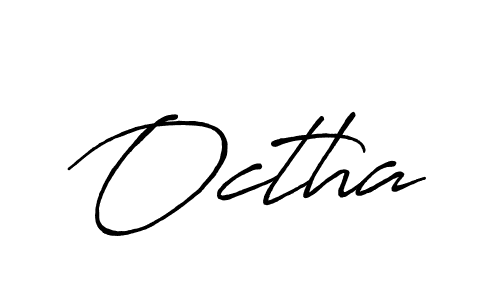 Similarly Antro_Vectra_Bolder is the best handwritten signature design. Signature creator online .You can use it as an online autograph creator for name Octha. Octha signature style 7 images and pictures png