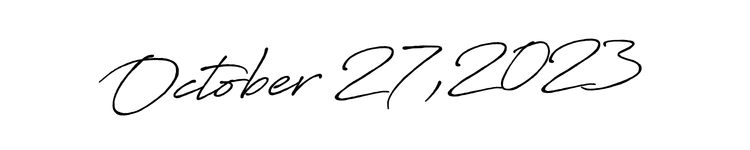 Design your own signature with our free online signature maker. With this signature software, you can create a handwritten (Antro_Vectra_Bolder) signature for name October 27,2023. October 27,2023 signature style 7 images and pictures png