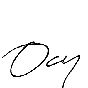 Make a beautiful signature design for name Ocy. With this signature (Antro_Vectra_Bolder) style, you can create a handwritten signature for free. Ocy signature style 7 images and pictures png