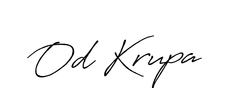 How to make Od Krupa name signature. Use Antro_Vectra_Bolder style for creating short signs online. This is the latest handwritten sign. Od Krupa signature style 7 images and pictures png