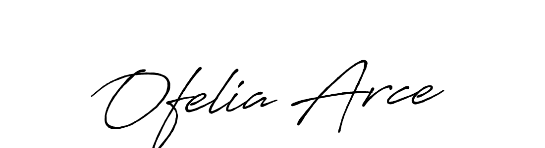 How to make Ofelia Arce name signature. Use Antro_Vectra_Bolder style for creating short signs online. This is the latest handwritten sign. Ofelia Arce signature style 7 images and pictures png