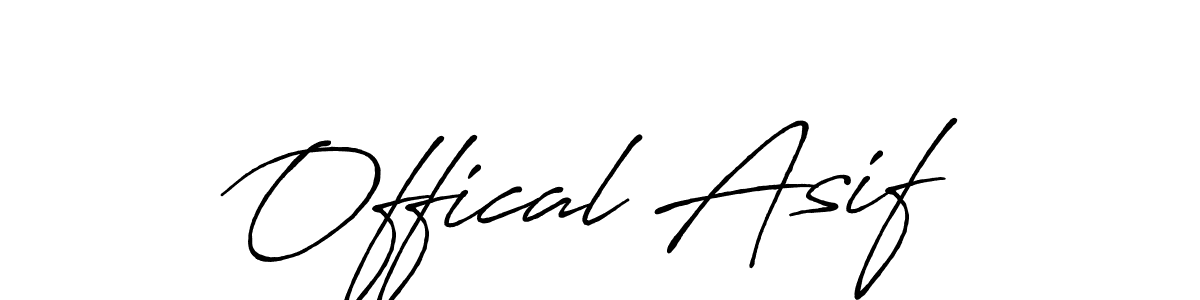 Make a beautiful signature design for name Offical Asif. With this signature (Antro_Vectra_Bolder) style, you can create a handwritten signature for free. Offical Asif signature style 7 images and pictures png