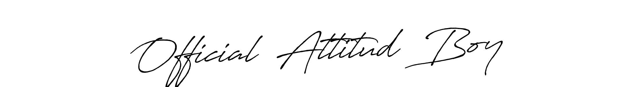 Similarly Antro_Vectra_Bolder is the best handwritten signature design. Signature creator online .You can use it as an online autograph creator for name Official  Attitud  Boy. Official  Attitud  Boy signature style 7 images and pictures png