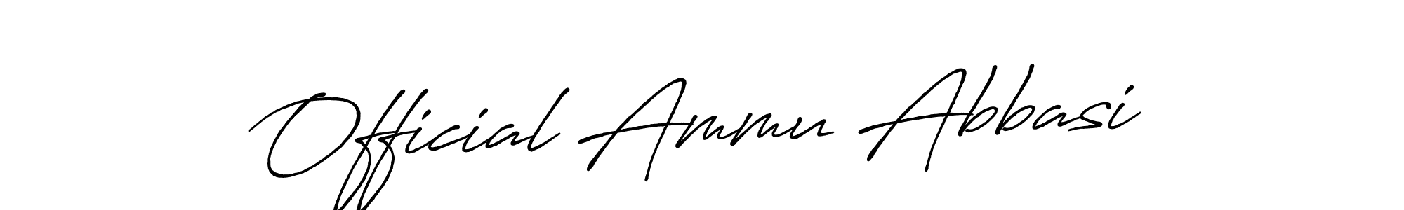 Make a beautiful signature design for name Official Ammu Abbasi. With this signature (Antro_Vectra_Bolder) style, you can create a handwritten signature for free. Official Ammu Abbasi signature style 7 images and pictures png