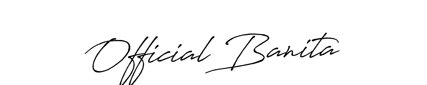 Official Banita stylish signature style. Best Handwritten Sign (Antro_Vectra_Bolder) for my name. Handwritten Signature Collection Ideas for my name Official Banita. Official Banita signature style 7 images and pictures png