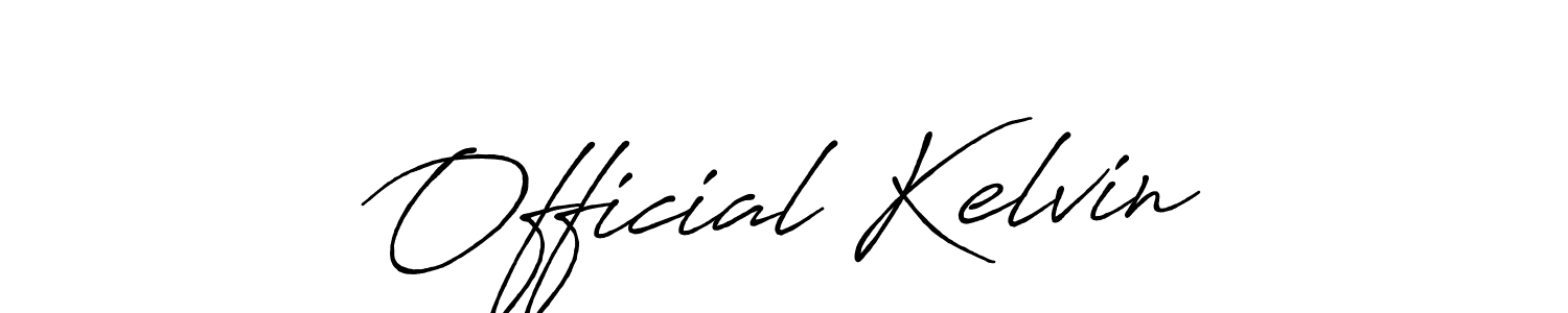 Make a beautiful signature design for name Official Kelvin. With this signature (Antro_Vectra_Bolder) style, you can create a handwritten signature for free. Official Kelvin signature style 7 images and pictures png