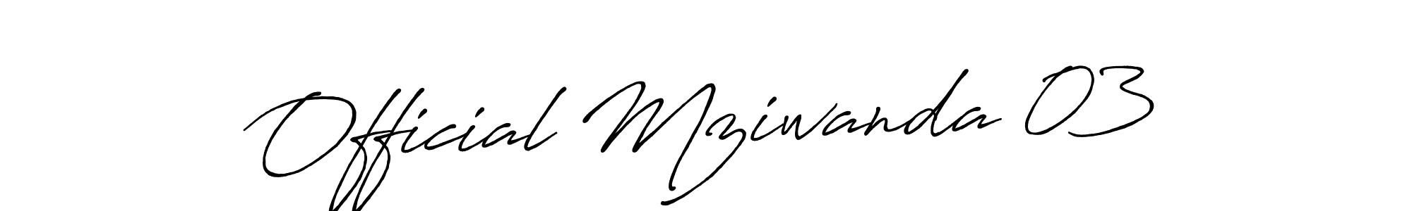 Use a signature maker to create a handwritten signature online. With this signature software, you can design (Antro_Vectra_Bolder) your own signature for name Official Mziwanda 03. Official Mziwanda 03 signature style 7 images and pictures png