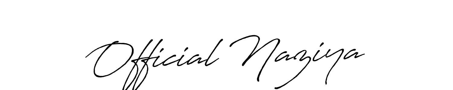 Design your own signature with our free online signature maker. With this signature software, you can create a handwritten (Antro_Vectra_Bolder) signature for name Official Naziya. Official Naziya signature style 7 images and pictures png