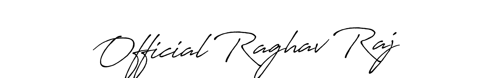 How to make Official Raghav Raj signature? Antro_Vectra_Bolder is a professional autograph style. Create handwritten signature for Official Raghav Raj name. Official Raghav Raj signature style 7 images and pictures png