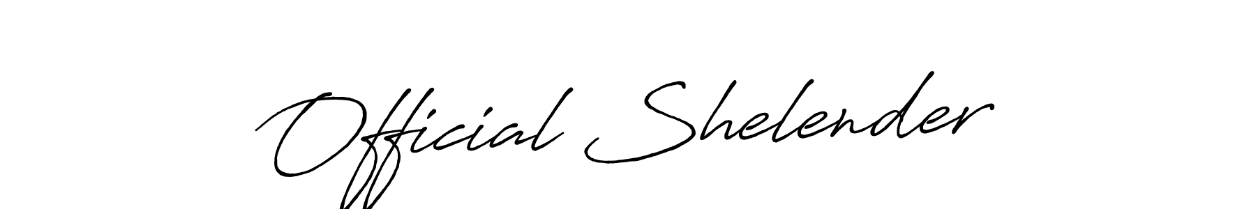 Use a signature maker to create a handwritten signature online. With this signature software, you can design (Antro_Vectra_Bolder) your own signature for name Official Shelender. Official Shelender signature style 7 images and pictures png