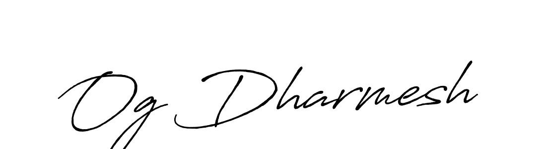 How to make Og Dharmesh name signature. Use Antro_Vectra_Bolder style for creating short signs online. This is the latest handwritten sign. Og Dharmesh signature style 7 images and pictures png