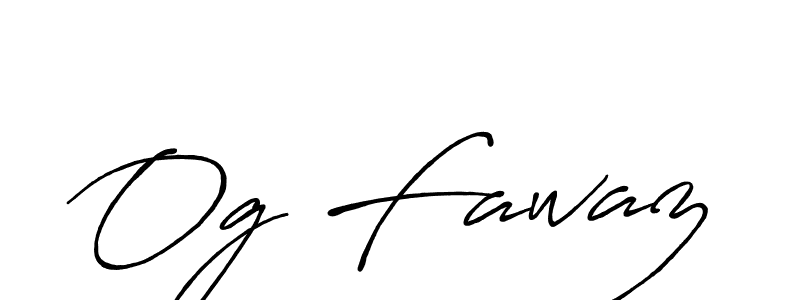 if you are searching for the best signature style for your name Og Fawaz. so please give up your signature search. here we have designed multiple signature styles  using Antro_Vectra_Bolder. Og Fawaz signature style 7 images and pictures png