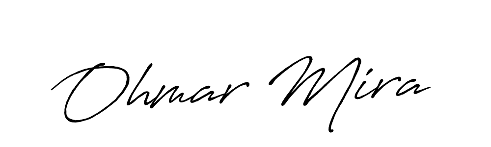 The best way (Antro_Vectra_Bolder) to make a short signature is to pick only two or three words in your name. The name Ohmar Mira include a total of six letters. For converting this name. Ohmar Mira signature style 7 images and pictures png