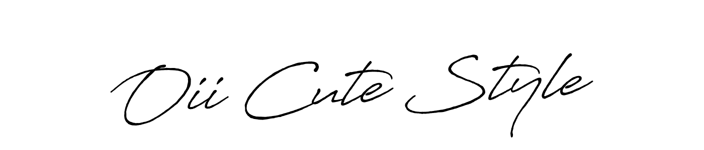 Create a beautiful signature design for name Oii Cute Style. With this signature (Antro_Vectra_Bolder) fonts, you can make a handwritten signature for free. Oii Cute Style signature style 7 images and pictures png