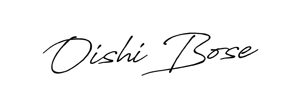 Create a beautiful signature design for name Oishi Bose. With this signature (Antro_Vectra_Bolder) fonts, you can make a handwritten signature for free. Oishi Bose signature style 7 images and pictures png