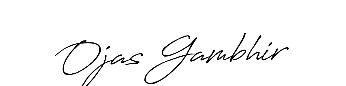 How to Draw Ojas Gambhir signature style? Antro_Vectra_Bolder is a latest design signature styles for name Ojas Gambhir. Ojas Gambhir signature style 7 images and pictures png