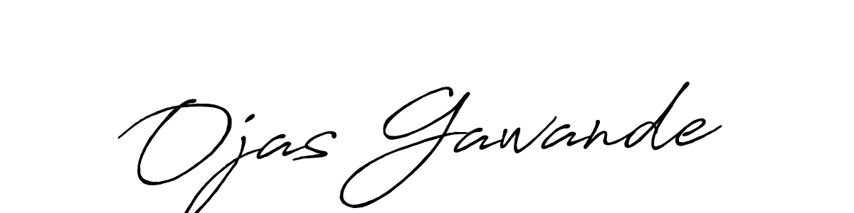 Create a beautiful signature design for name Ojas Gawande. With this signature (Antro_Vectra_Bolder) fonts, you can make a handwritten signature for free. Ojas Gawande signature style 7 images and pictures png