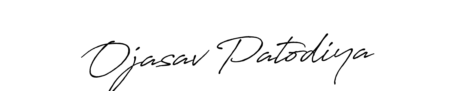 The best way (Antro_Vectra_Bolder) to make a short signature is to pick only two or three words in your name. The name Ojasav Patodiya include a total of six letters. For converting this name. Ojasav Patodiya signature style 7 images and pictures png