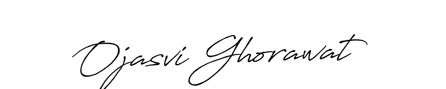 Make a beautiful signature design for name Ojasvi Ghorawat. With this signature (Antro_Vectra_Bolder) style, you can create a handwritten signature for free. Ojasvi Ghorawat signature style 7 images and pictures png