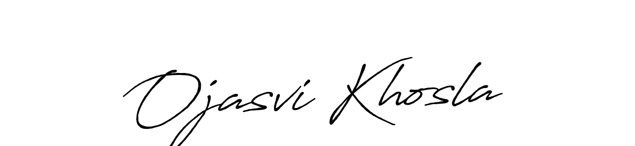 How to make Ojasvi Khosla name signature. Use Antro_Vectra_Bolder style for creating short signs online. This is the latest handwritten sign. Ojasvi Khosla signature style 7 images and pictures png