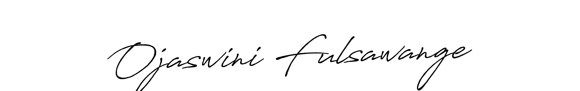 The best way (Antro_Vectra_Bolder) to make a short signature is to pick only two or three words in your name. The name Ojaswini Fulsawange include a total of six letters. For converting this name. Ojaswini Fulsawange signature style 7 images and pictures png