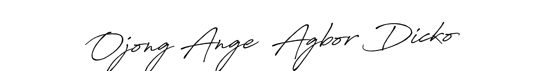 How to make Ojong Ange  Agbor Dicko signature? Antro_Vectra_Bolder is a professional autograph style. Create handwritten signature for Ojong Ange  Agbor Dicko name. Ojong Ange  Agbor Dicko signature style 7 images and pictures png