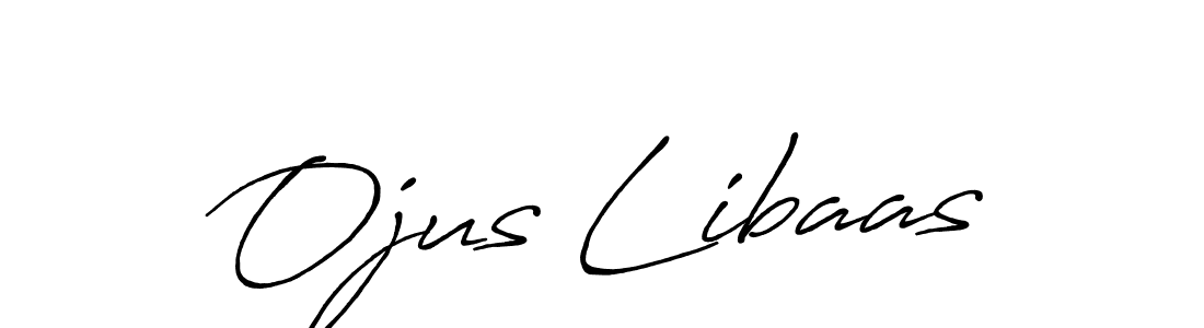 Create a beautiful signature design for name Ojus Libaas. With this signature (Antro_Vectra_Bolder) fonts, you can make a handwritten signature for free. Ojus Libaas signature style 7 images and pictures png