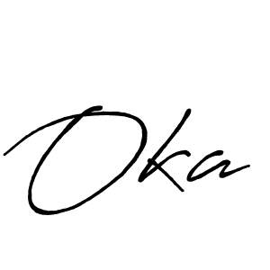 Use a signature maker to create a handwritten signature online. With this signature software, you can design (Antro_Vectra_Bolder) your own signature for name Oka. Oka signature style 7 images and pictures png