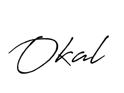 Okal stylish signature style. Best Handwritten Sign (Antro_Vectra_Bolder) for my name. Handwritten Signature Collection Ideas for my name Okal. Okal signature style 7 images and pictures png