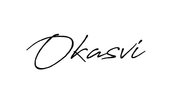Okasvi stylish signature style. Best Handwritten Sign (Antro_Vectra_Bolder) for my name. Handwritten Signature Collection Ideas for my name Okasvi. Okasvi signature style 7 images and pictures png