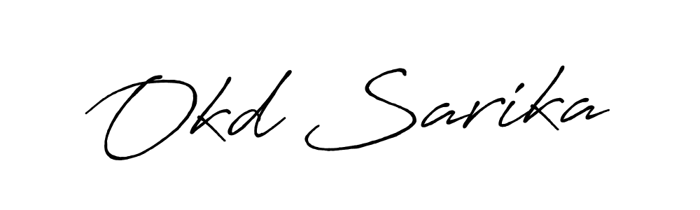 How to make Okd Sarika name signature. Use Antro_Vectra_Bolder style for creating short signs online. This is the latest handwritten sign. Okd Sarika signature style 7 images and pictures png