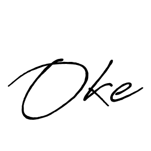 How to make Oke signature? Antro_Vectra_Bolder is a professional autograph style. Create handwritten signature for Oke name. Oke signature style 7 images and pictures png
