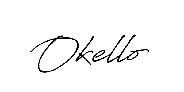 if you are searching for the best signature style for your name Okello. so please give up your signature search. here we have designed multiple signature styles  using Antro_Vectra_Bolder. Okello signature style 7 images and pictures png