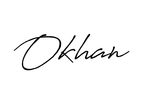 It looks lik you need a new signature style for name Okhan. Design unique handwritten (Antro_Vectra_Bolder) signature with our free signature maker in just a few clicks. Okhan signature style 7 images and pictures png