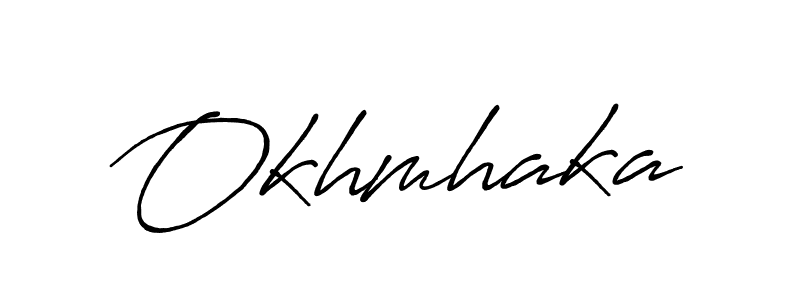 How to make Okhmhaka signature? Antro_Vectra_Bolder is a professional autograph style. Create handwritten signature for Okhmhaka name. Okhmhaka signature style 7 images and pictures png