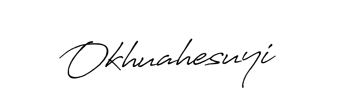 Antro_Vectra_Bolder is a professional signature style that is perfect for those who want to add a touch of class to their signature. It is also a great choice for those who want to make their signature more unique. Get Okhuahesuyi name to fancy signature for free. Okhuahesuyi signature style 7 images and pictures png