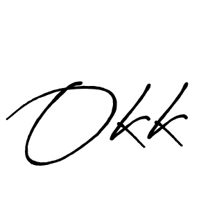 How to make Okk name signature. Use Antro_Vectra_Bolder style for creating short signs online. This is the latest handwritten sign. Okk signature style 7 images and pictures png