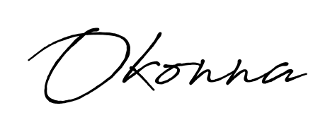 A stylish, flowing autograph style designed for name Okonna using Antro_Vectra_Bolder typography. Perfect for digital creative projects. Okonna signature style 7 images and pictures png