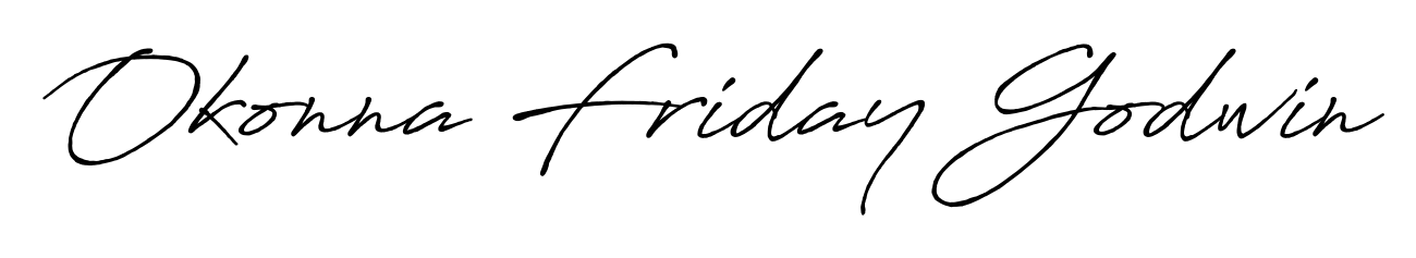 Looking for an artistic signature for Okonna Friday Godwin? The Antro_Vectra_Bolder calligraphy style gives a sophisticated flow suitable for business cards and emails. Okonna Friday Godwin signature style 7 images and pictures png