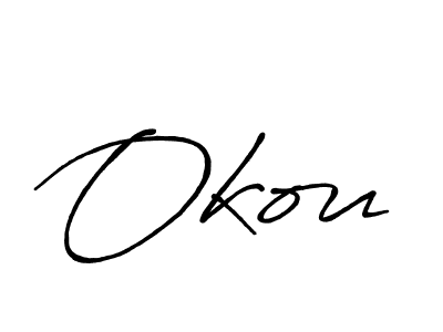 How to make Okou signature? Antro_Vectra_Bolder is a professional autograph style. Create handwritten signature for Okou name. Okou signature style 7 images and pictures png
