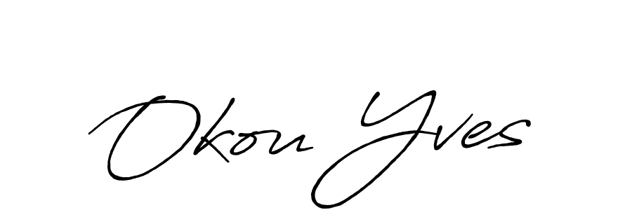 You should practise on your own different ways (Antro_Vectra_Bolder) to write your name (Okou Yves) in signature. don't let someone else do it for you. Okou Yves signature style 7 images and pictures png