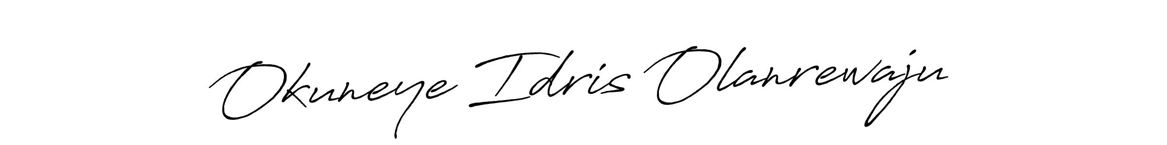 This is the best signature style for the Okuneye Idris Olanrewaju name. Also you like these signature font (Antro_Vectra_Bolder). Mix name signature. Okuneye Idris Olanrewaju signature style 7 images and pictures png
