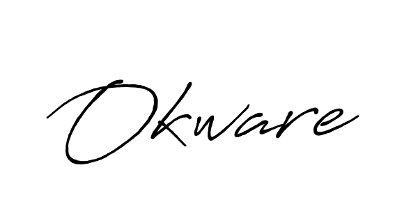 Use a signature maker to create a handwritten signature online. With this signature software, you can design (Antro_Vectra_Bolder) your own signature for name Okware. Okware signature style 7 images and pictures png