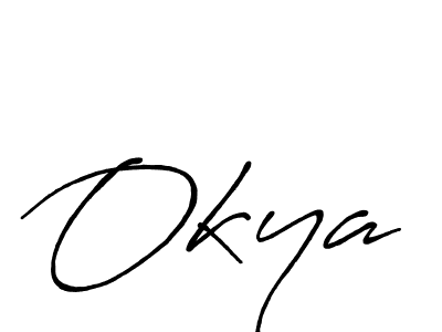How to make Okya signature? Antro_Vectra_Bolder is a professional autograph style. Create handwritten signature for Okya name. Okya signature style 7 images and pictures png