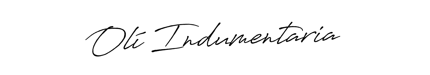 Create a beautiful signature design for name Olí Indumentaria. With this signature (Antro_Vectra_Bolder) fonts, you can make a handwritten signature for free. Olí Indumentaria signature style 7 images and pictures png