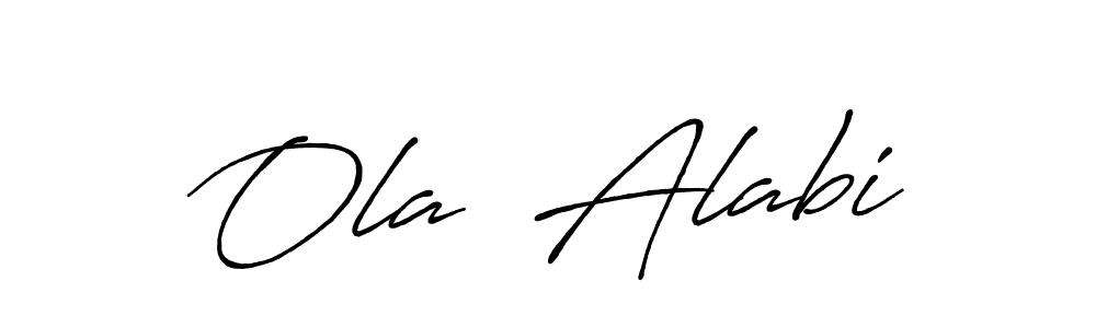 The best way (Antro_Vectra_Bolder) to make a short signature is to pick only two or three words in your name. The name Ola  Alabi include a total of six letters. For converting this name. Ola  Alabi signature style 7 images and pictures png