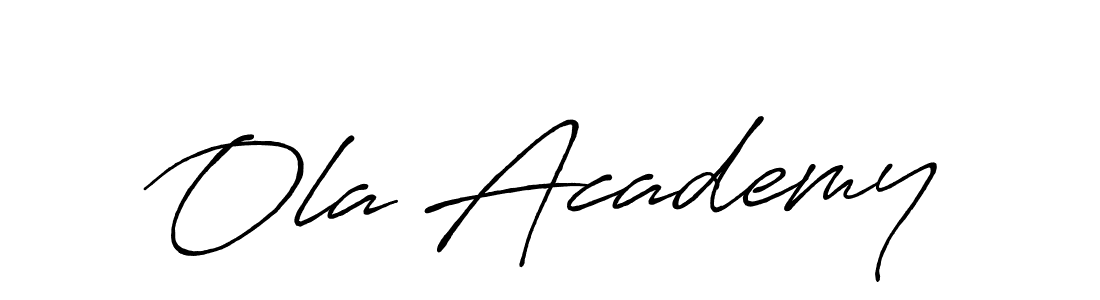 Also You can easily find your signature by using the search form. We will create Ola Academy name handwritten signature images for you free of cost using Antro_Vectra_Bolder sign style. Ola Academy signature style 7 images and pictures png