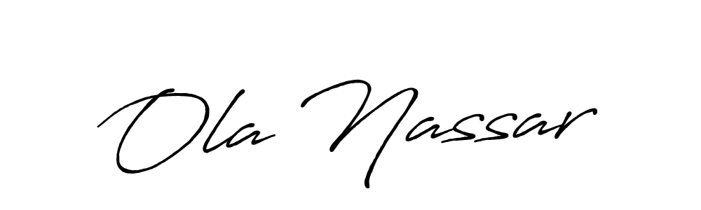 You can use this online signature creator to create a handwritten signature for the name Ola Nassar. This is the best online autograph maker. Ola Nassar signature style 7 images and pictures png