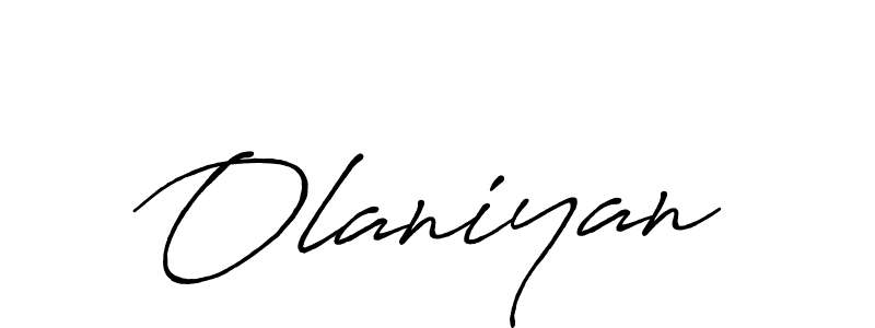 Use a signature maker to create a handwritten signature online. With this signature software, you can design (Antro_Vectra_Bolder) your own signature for name Olaniyan. Olaniyan signature style 7 images and pictures png